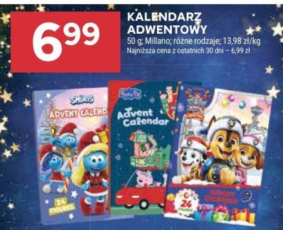 Kalendarz adwentowy Miliano 50g promocja w Stokrotka