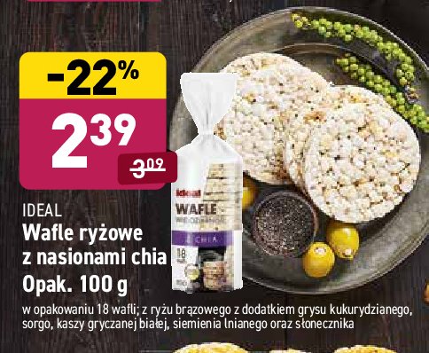Wafle ryżowe z nasionami chia Ideal promocja