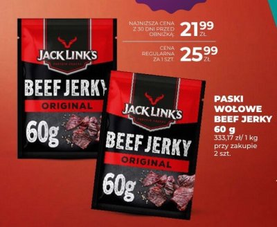 Paski wołowe Beef Jerky Jack Link's Original 60 g promocja w Duży Ben