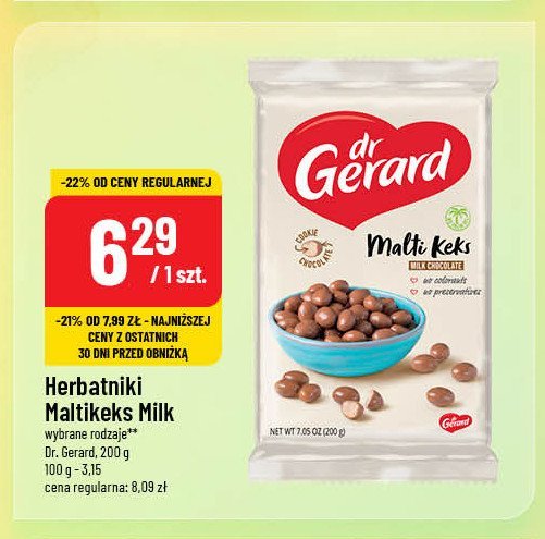 Ciastka maltikeks milk Dr gerard promocja