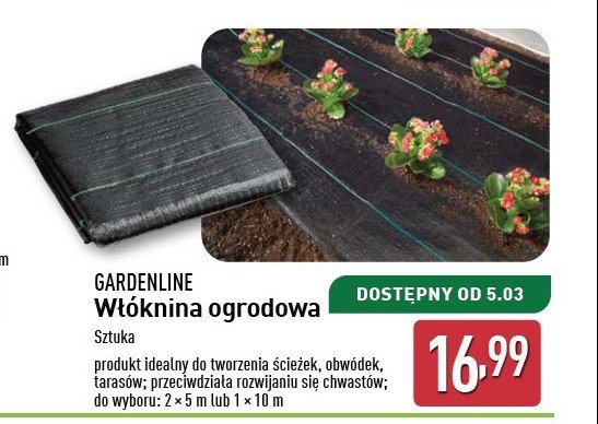 Włóknina ogrodowa 1 x 10 GARDEN LINE promocja w Aldi