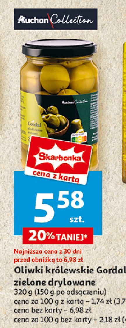 Oliwki zielone drylowane Auchan promocja