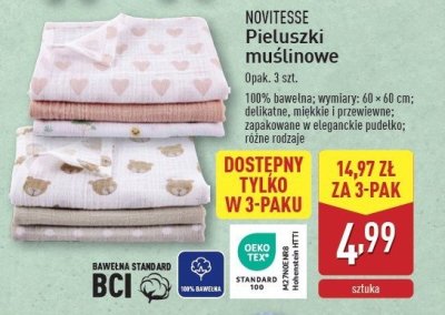 Pieluszki z bawełny bio Novitesse promocja