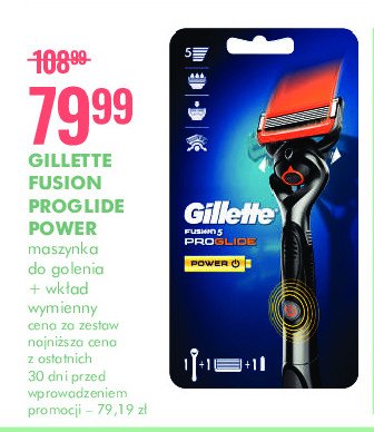 Maszynka do golenia + 1 wkład Gillette fusion proglide power promocja