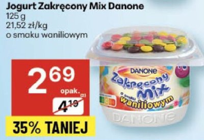 Jogurt Zakręcony Mix Danone promocja w Delikatesy Centrum