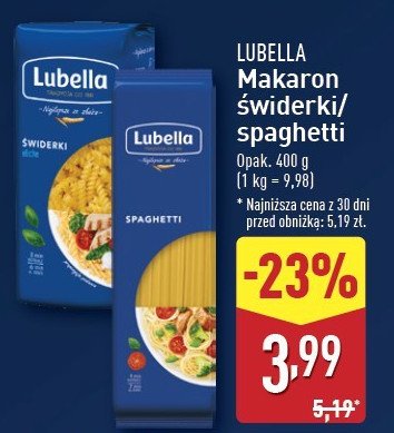 Makaron spaghetti Lubella makaron promocja w Aldi