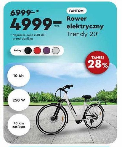 Rower elektryczny trendy 20'' Fantom bike promocja