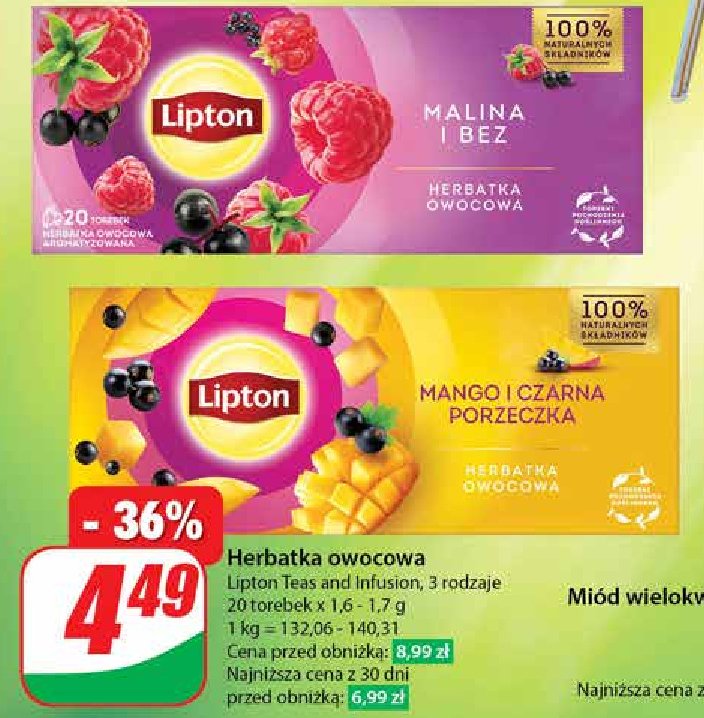 Herbata mango czarna porzeczka Lipton promocja