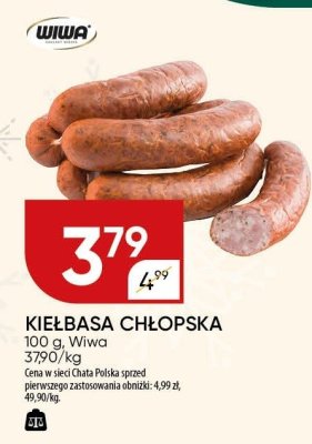 Kiełbasa chłopska Wiwa promocja w Chata Polska