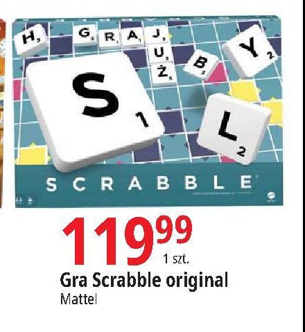 Gra scrabble original Mattel promocja