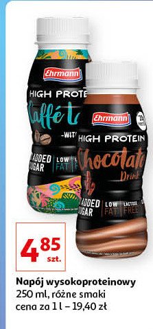 Shot mleczny proteinowy caffe latte Ehrmann high protein promocja