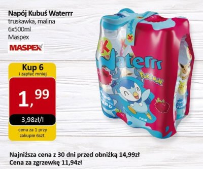 Napój Kubuś Waterrr truskawka, malina promocja w Market Point