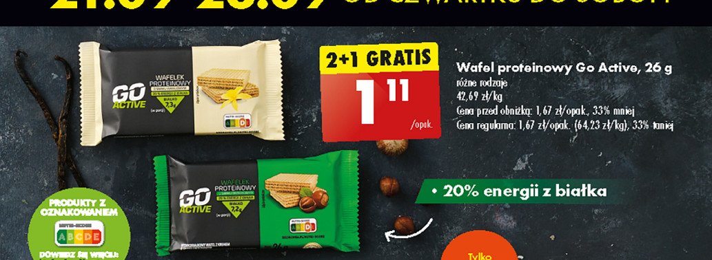 Wafelek waniliowy Go active promocja