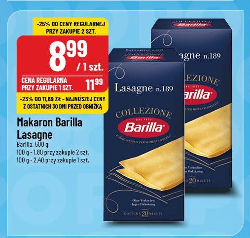 Makaron la collezione lasagne Barilla promocja