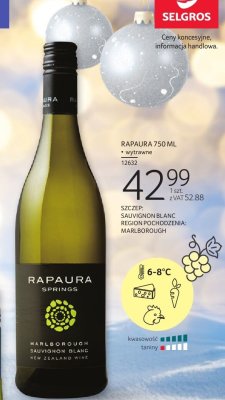 Wino białe Rapaura Sauvignon Blanc 750ml promocja w Selgros