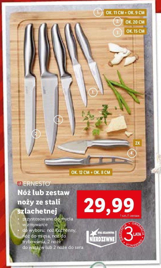 Nóż do warzyw + nóż wielofuncyjny Ernesto promocja