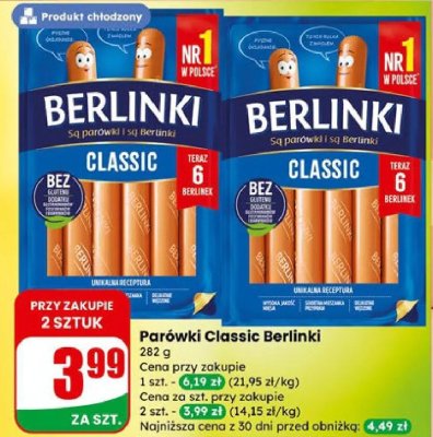 Parówki Classic  promocja w Dino