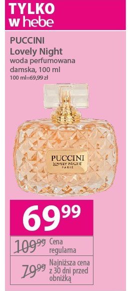 Woda perfumowana Puccini lovely night promocja