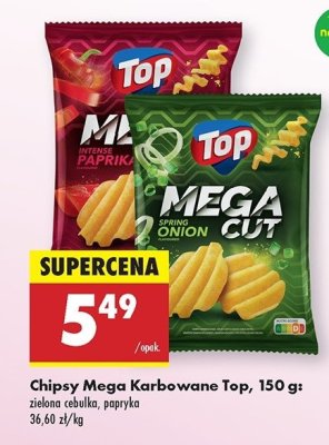 Chipsy mega karbowane zielona cebulka Top chips Top (biedronka) promocja