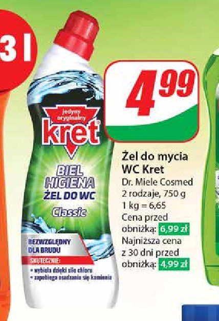 Żel do wc classic Kret promocja