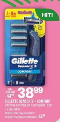 Maszynka GILLETTE SENSOR 3 + COMFORT do golenia + ostrza, 1 szt. + 5 wkładów promocja w Drogerie Natura