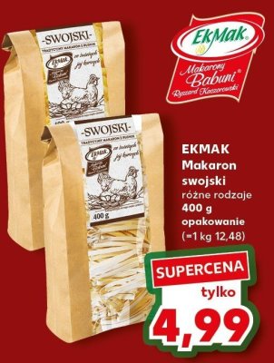 Makaron swojski EKMAK różne rodzaje 400 g promocja w Kaufland