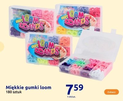 Miękkie gumki loom 180 sztuk promocja w Action