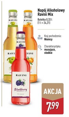 Napój alkoholowy Ravini Mix promocja w Aldi