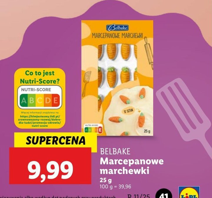 Marchewki marcepanowe Belbake promocja w Lidl