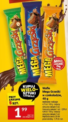 Wafel Mega Grzeski w czekoladzie, 48 g promocja w Twój Market