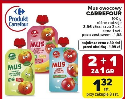 Mus owocowy CARREFOUR promocja w Carrefour