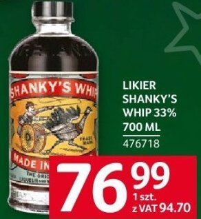 Likier Shanky's Whip 33% 700 ml promocja w Selgros