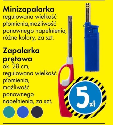 Minizapalarka regulowana wielkość płomienia możliwość ponownego napełnienia różne kolory promocja w Tedi
