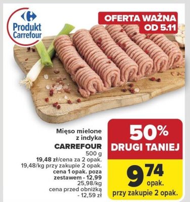 Mięso mielone z indyka Carrefour promocja w Carrefour