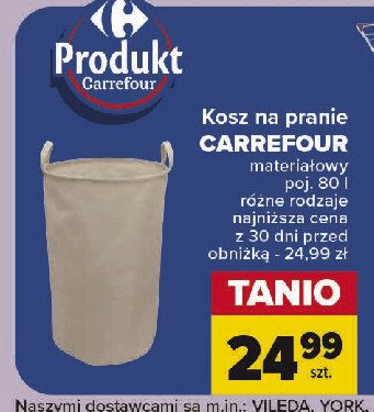 Kosz materiałowy na pranie 80 l Carrefour promocja