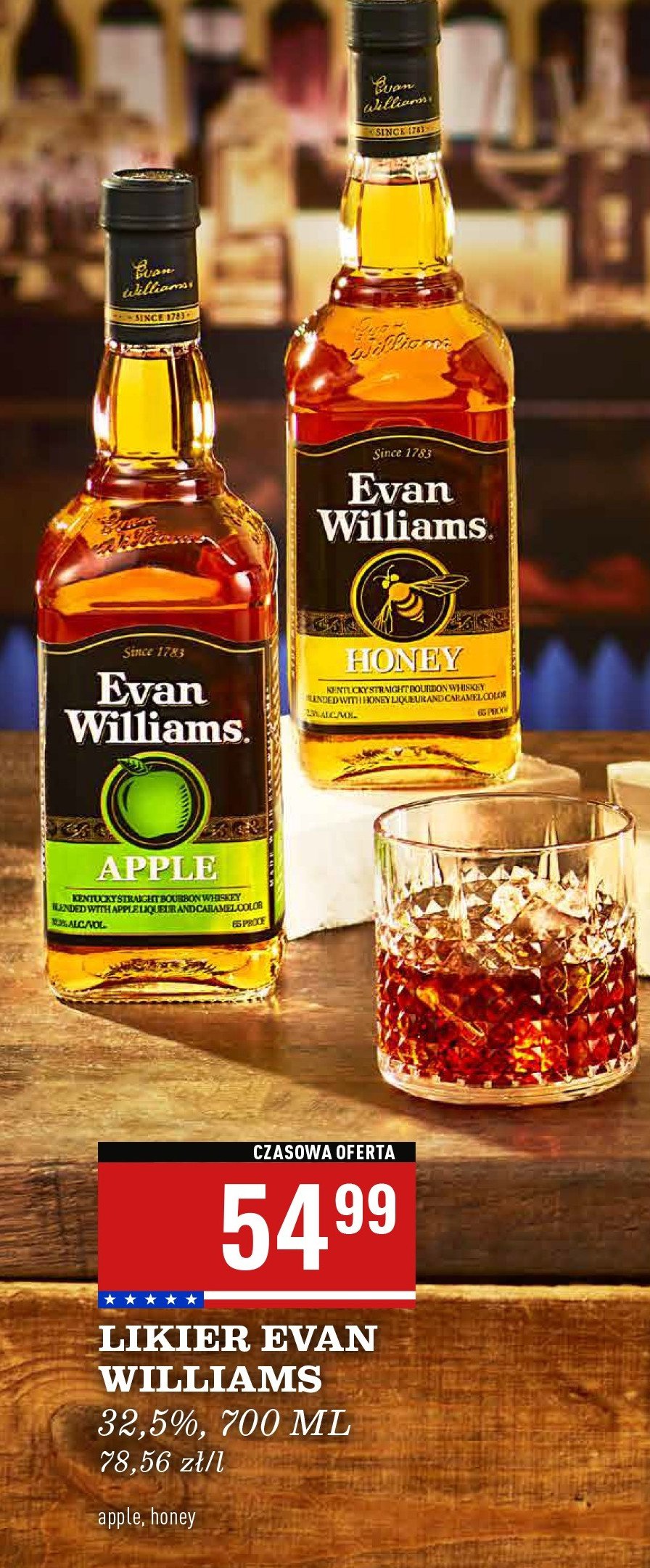 Whisky Evan williams apple promocja w Biedronka