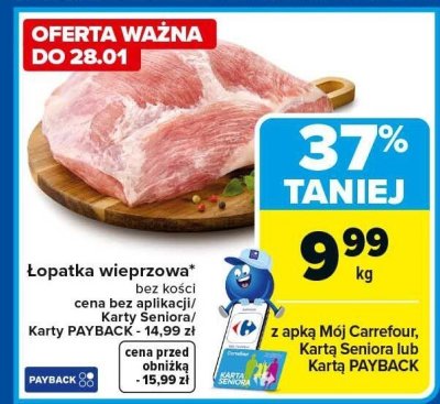 Łopatka wieprzowa bez kości promocja w Carrefour