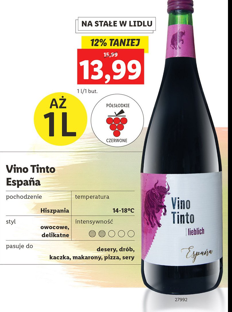 Wino VINO TINTO ESPANA promocja