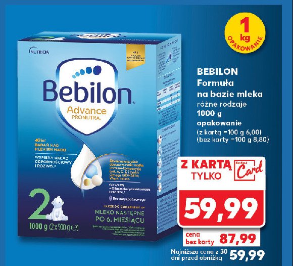 Mleko 2 Bebilon advance promocja w Kaufland