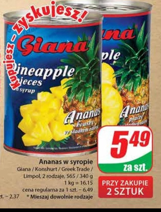 Ananas plastry Konshurt promocja