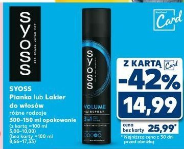 Lakier do w艂os贸w Syoss volume lift promocja