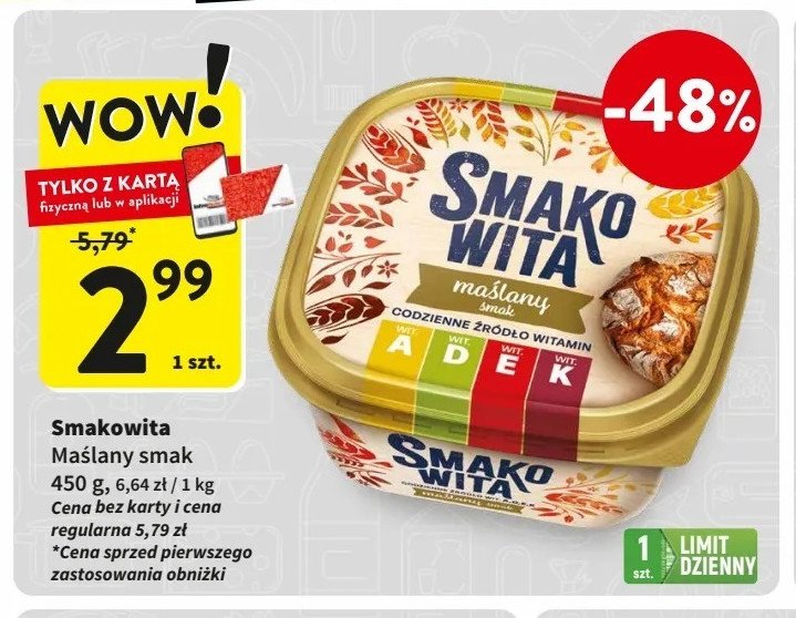 Margaryna Smakowita maślany smak promocja w Intermarche