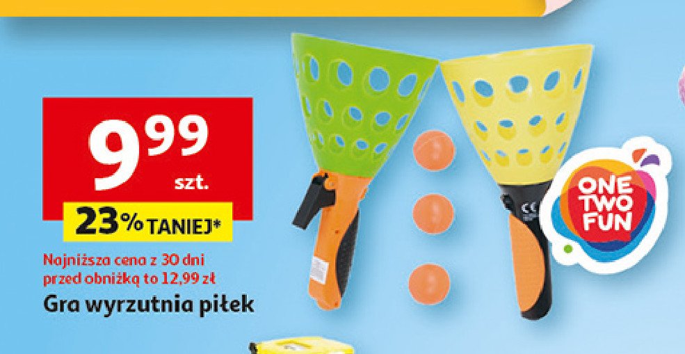 Gra wyrzutnia piłek One two fun promocja w Auchan