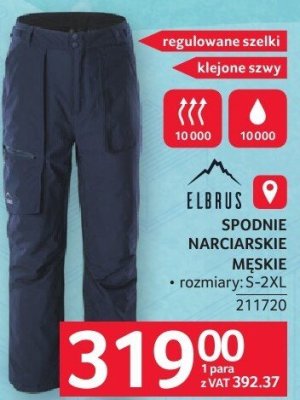 Spodnie narciarskie męskie rozmiary S-2XL promocja w Selgros
