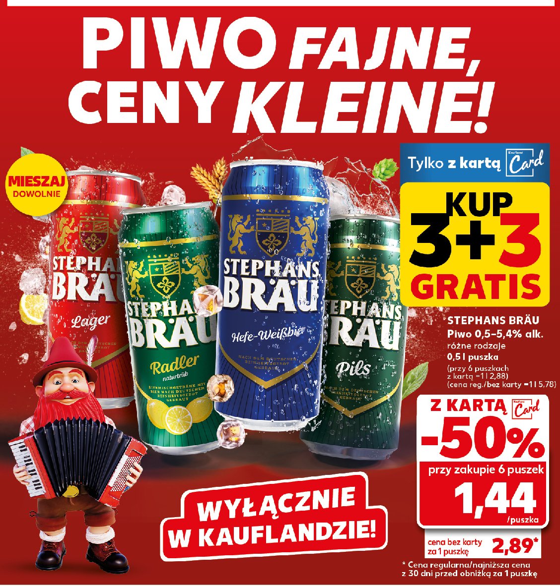 Piwo Stephans brau radler promocja w Kaufland
