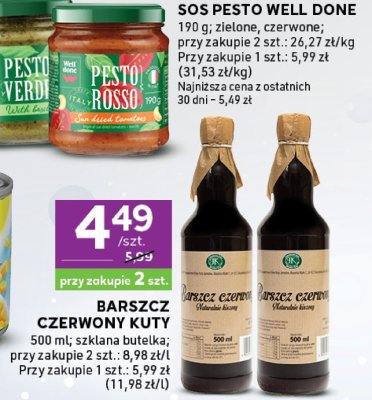 Sos pesto Well Done promocja w Stokrotka