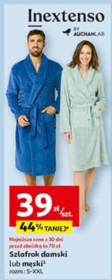 Szlafrok damski lub męski Inextenso promocja w Auchan