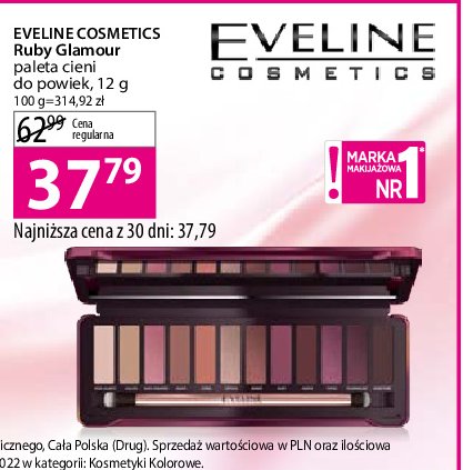 Paleta cieni ruby glamour Eveline cosmetics promocja