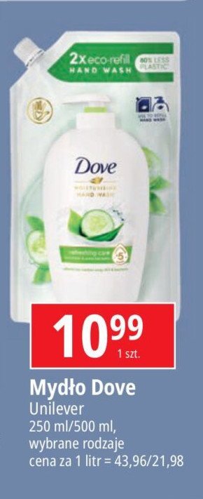 Mydło w płynie cucumber & green tea zapas Dove caring hand wash promocja