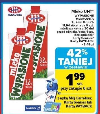 Mleko UHT Wypasione 3,2% promocja w Carrefour Market